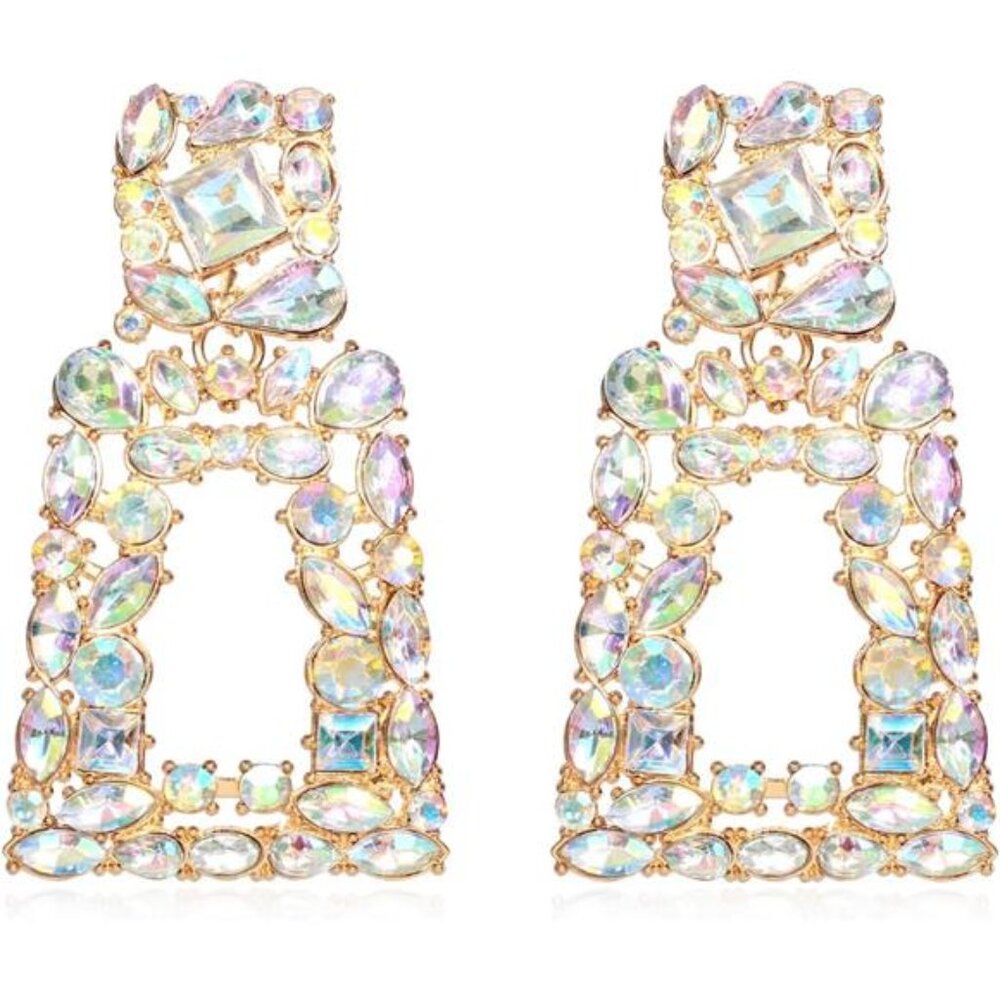 Gold/Silver Raised Design Statement Earrings - Bold Fashion Jewelry for Women